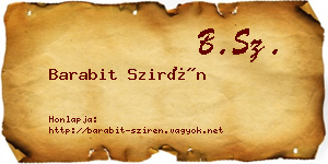 Barabit Szirén névjegykártya